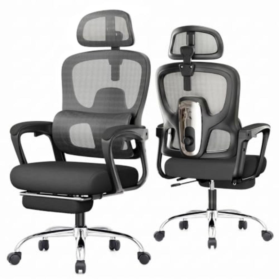 Home Office Chair - Ergonomic Office Chair with Footrest for