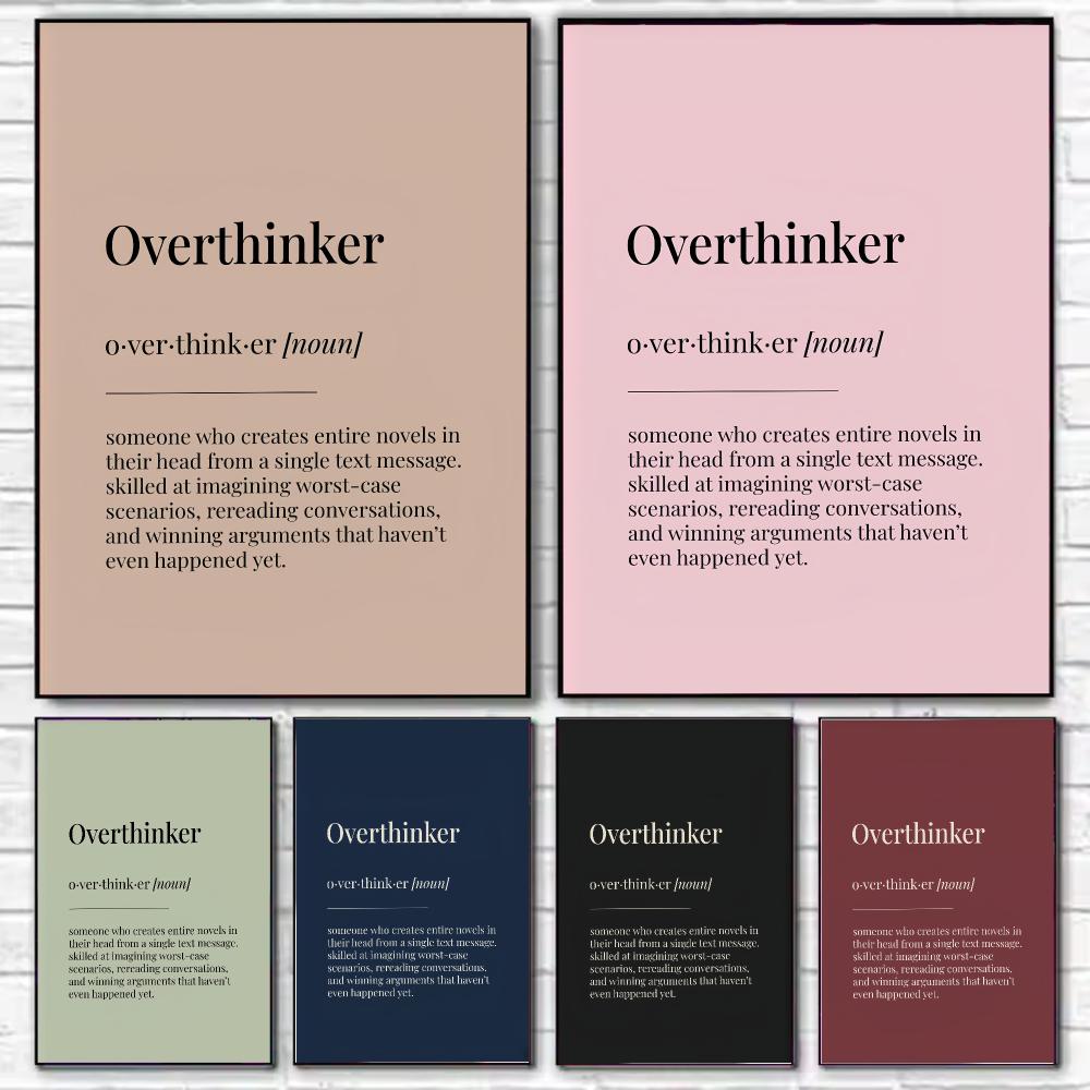 Home Office Dictionary - Funny Overthinker Definition HD Wall Art