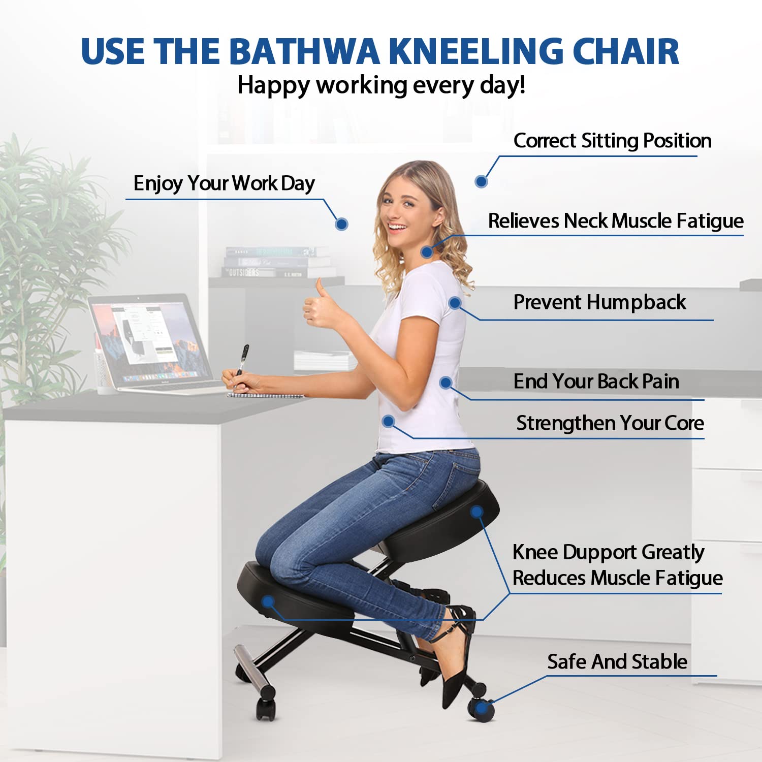 Kneeling Chair Ergonomic for O - огляд і ціна Home Office Chair