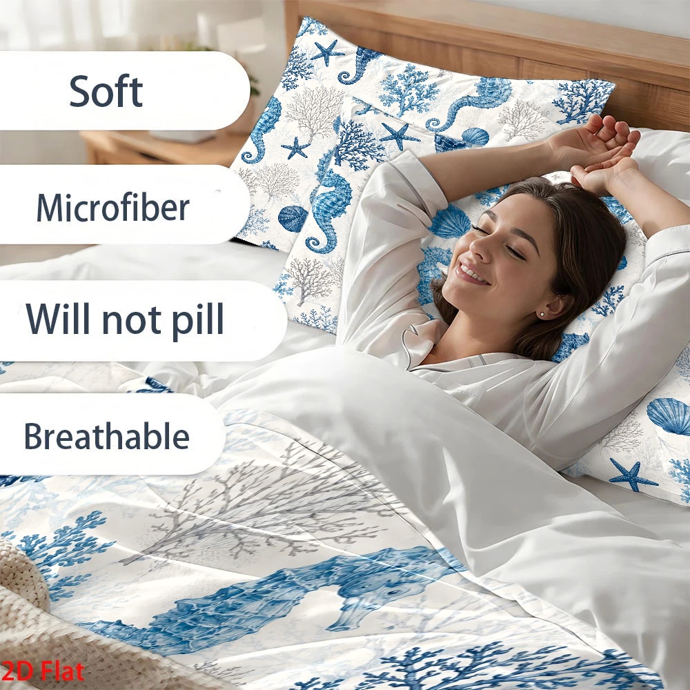 3Pc Ocean Style Seahorse Coral - огляд і ціна Home Office Guest Room