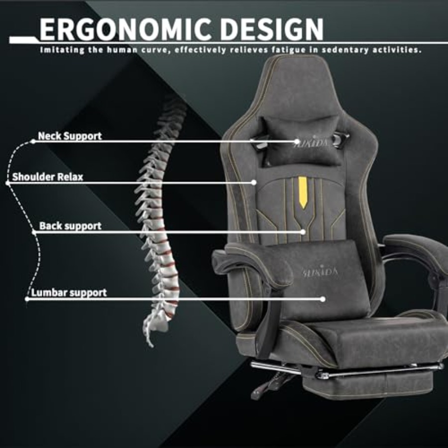 Gaming chair with footrest for - огляд і ціна Home Office Chair