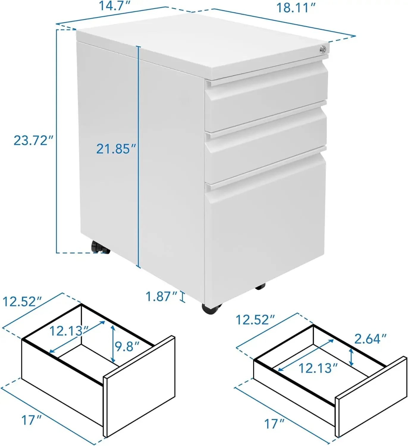 Mount It 3 Drawer File Cabinet - огляд і ціна Drawer Pedestal Cabinet