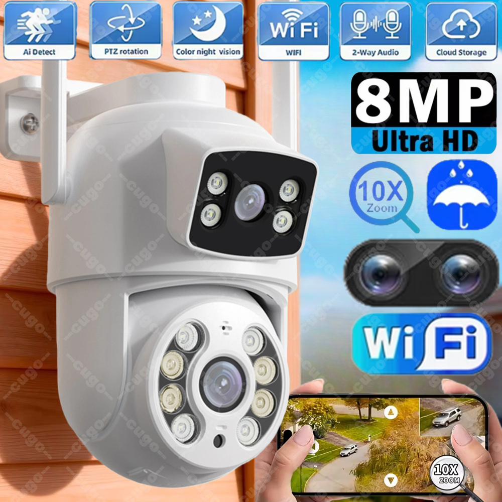 8MP Dual Lens Wifi Camera PTZ  - огляд і ціна Home Office Email