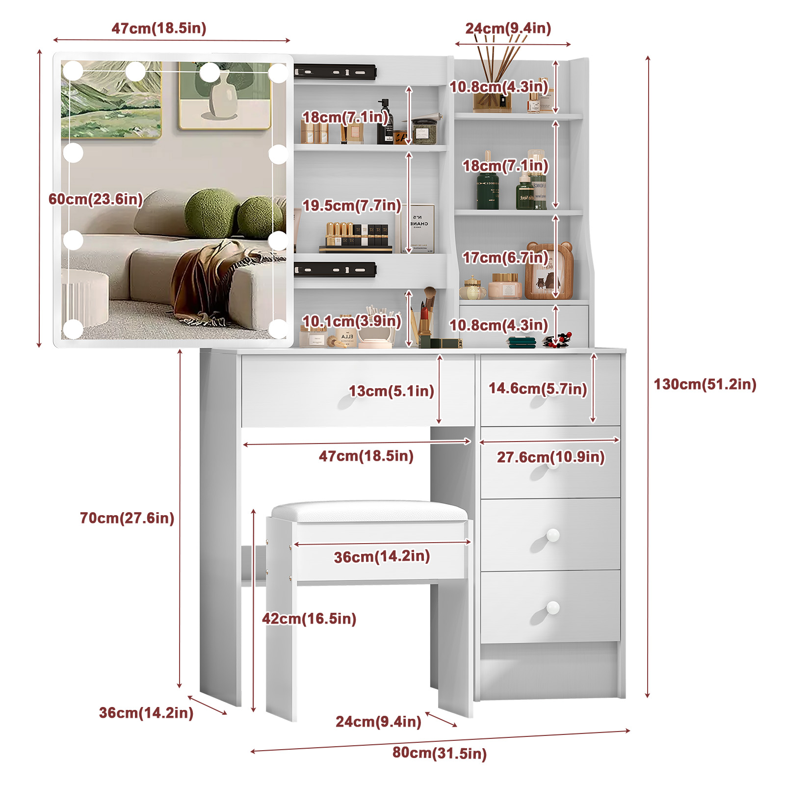 Modern White Bedroom Dressing  - огляд і ціна Home Office Guest Room