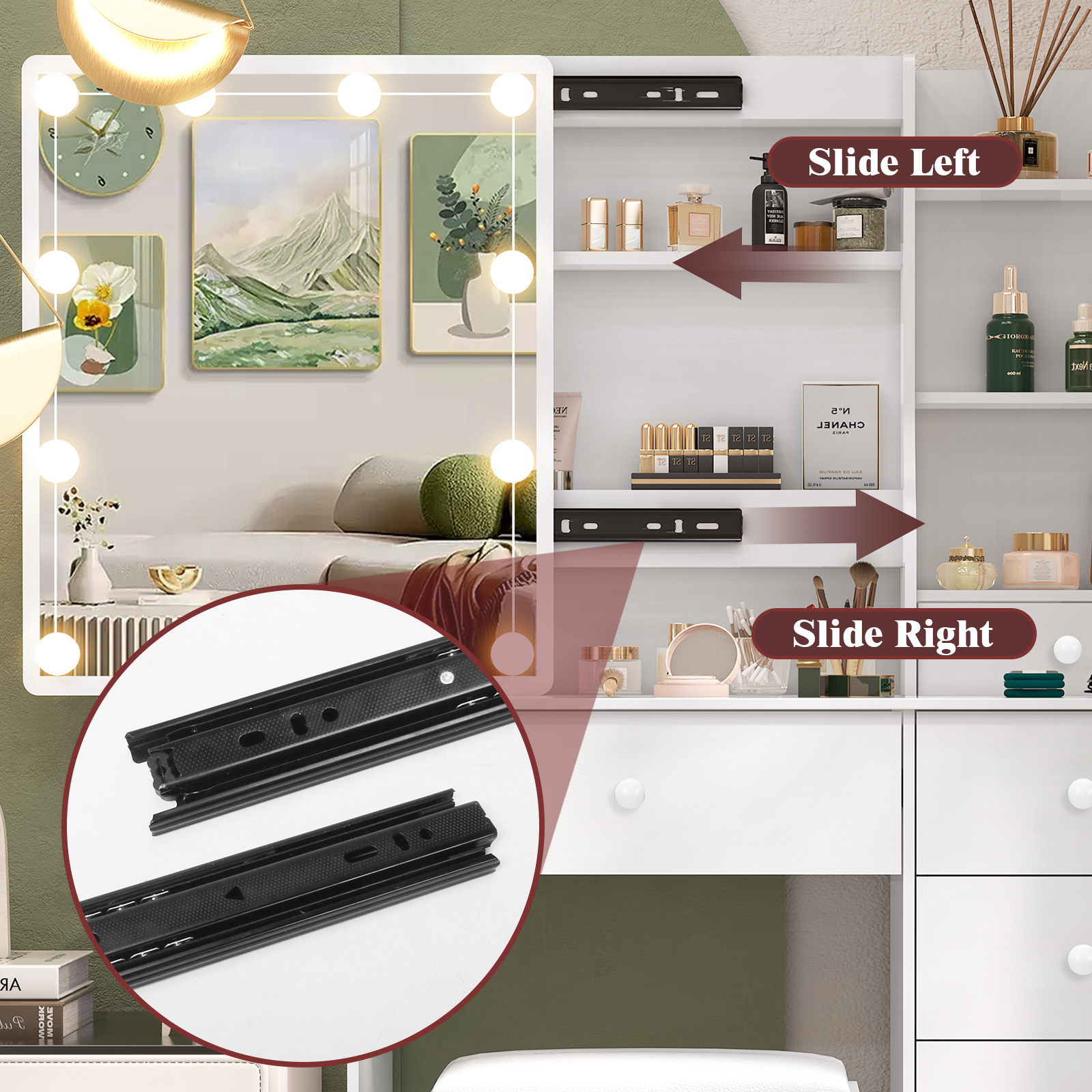 Modern White Bedroom Dressing  - огляд і ціна Home Office Guest Room