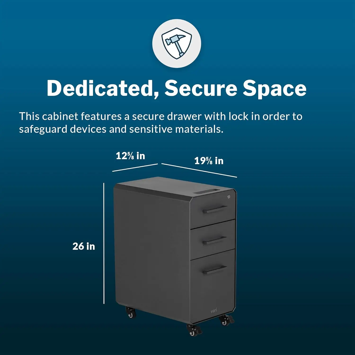 Slim File Cabinet - Three Draw - огляд і ціна Drawer Pedestal Cabinet