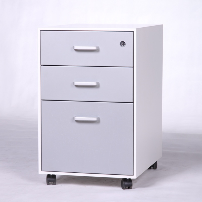White & Grey Metal Mobile Pede - огляд і ціна Drawer Pedestal Cabinet