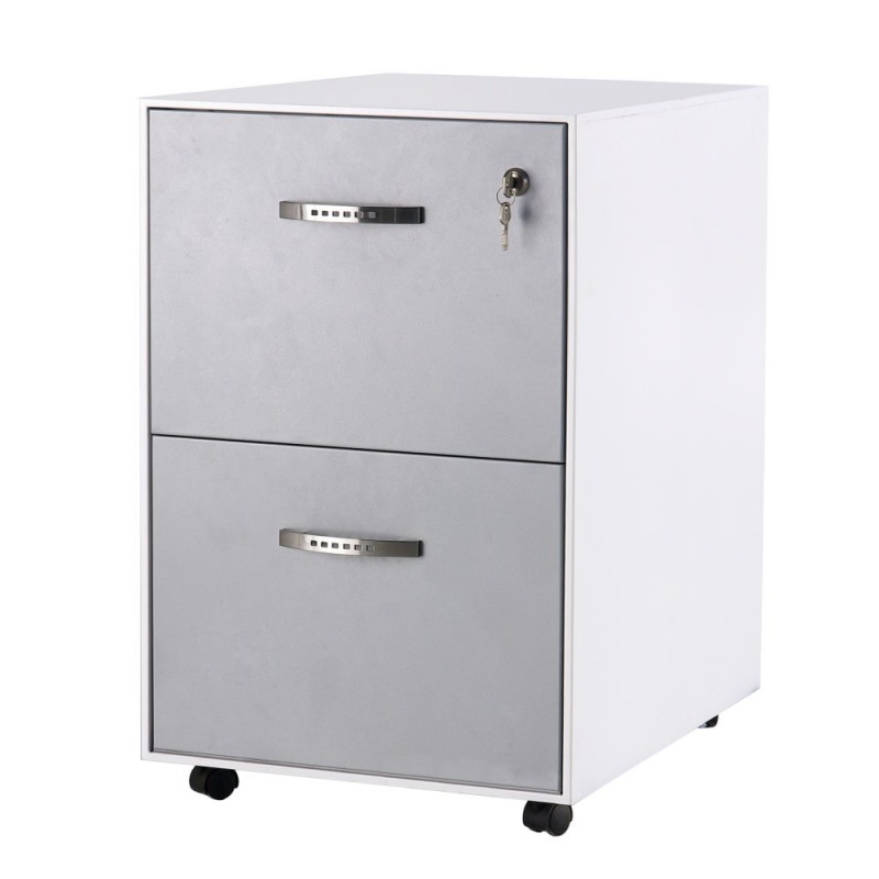 White & Grey Metal Mobile Pede - огляд і ціна Drawer Pedestal Cabinet
